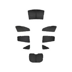 Set of black window curtain panels